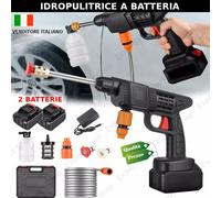 IDROPULITRICE PISTOLA A PRESSIONE PORTATILE A BATTERIA RICARICABILE AUTO MOTO