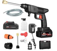 Idropulitrice Portatile 24V Idropulitrice 2 Batterie Valigetta Tubo da 5m Con Kit Lavaggio Ideale per Auto Casa Giardino