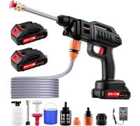 Idropulitrice Portatile 3000W a Batteria 21V: Operativa Senza Fili con 2 Batterie, Include Tubo e Schiumatore - Adatta a Auto e Pavimenti