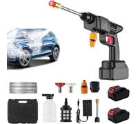 Idropulitrice Portatile, Idropulitrice a Batteria con 2 batterie 16680VF e Scatola di Immagazzinaggio, 0-8 metri di distanza di spruzzo d'acqua, per Auto, Terrazza, Giardino, Pulizia di Tappeti