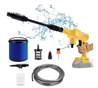 Idropulitrice Portatile per DeWalt 20V, Max 507 PSI Idropulitrice Pulitore Portatile Senza Fili con Tubo da 5m e Accessori, Per Il Lavaggio Di Biciclette, Casa, Pulitore Per Superfici(Solo Attrezzi)