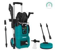 VONROC Idropulitrice V24-3 2400W 180 Bar con Regolatore di Pressione - Avvolgitubo Integrato, Tubo Alta Pressione 10 m, Pompa in Alluminio, Schiumatore e Pulitore Patio, Set Completo