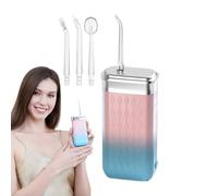 Idropulsore Dentale da Viaggio - Filo Interdentale Senza Fili | Serbatoio 0.2L Silenzioso con 4 Ugelli e Pressione Regolabile per Pulizia Denti e Protesi di Tutta la Famiglia