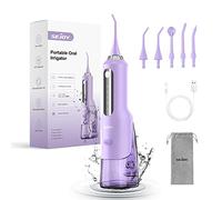 Idropulsore Dentale Portatile, Irrigatore Orale Professionale 270ML USB Ricaricabile Idropulsore Orale IPX7 Impermeabile 5 Modalità e 5 Ugelli di Ricambio per Viaggio, Casa, Ufficio