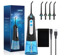 SURFOU Idropulsore Dentale Portatile Oral Idrogetto per Pulizia Denti, Professionale Elettrico Water Flosser Irrigatore Orale Doccia con Pulitore Getto Acqua, Idropulsore da Viaggio Idropulitore