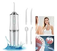 Idropulsore Dentale Portatile Pulizia Denti Igiene Orale Pulitore 4 Ugelli Bocca