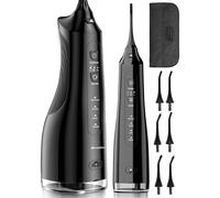 MalTec Idropulsore orale elettrico Toothie X60 150PSI batteria 2600 mAh 4 modalità di funzionamento senza fili nero borsa da viaggio