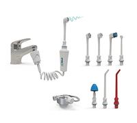 Idropulsore Dentale SoWash | Deluxe | Si Collega al Rubinetto | Irrigatore Dentale Senza Batterie e Elettricità | Include 7 Testine tra cui 3 test.Vortice + Adattat.da Viaggio Addy | Prodotto Italiano