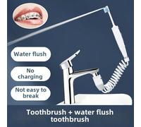 Idropulsore manuale - Irrigatore orale senza elettricità, strumento per la cura dei denti senza batterie per rimuovere la placca, prendersi cura delle gengive e mantenere l'alito fresco - Design adatt