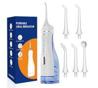 Idropulsore per denti per raccogliere i denti, irrigatore orale portatile con 4 modalità, 5 punte a getto, IPX7, ricaricabile, per la cura delle gengive sensibili, serbatoio da 300 ml per uso