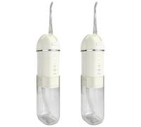 Idropulsore portatile per denti, confezione da 2, senza fili e portatile, pieghevole, per la pulizia dei denti, per uso domestico e in viaggio, 3 modalità e IPX7, impermeabile, ricaricabile