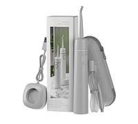 Idropulsore portatile per denti, irrigatore dentale professionale senza fili, senza serbatoio e ricaricabile, IPX7, impermeabile, per la cura di viaggi, bretelle e ponti (grigio)