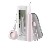 Idropulsore portatile per denti, irrigatore dentale professionale senza fili, senza serbatoio e ricaricabile, IPX7, impermeabile, per la cura di viaggi, bretelle e ponti (rosa)