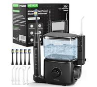 Idropulsore professionale e spazzolino elettrico, 600 ml, per uso domestico, per 10 pressione dell'acqua regolabile, 2 modalità di pulizia, 1+1 spazzolatura e filo interdentale per un'igiene orale