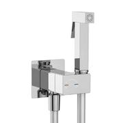 Idroscopino per wc e bidet cromo quadro con miscelatore e flex 120 cm