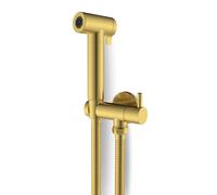 Idroscopino WC serie IAN bidet bagno con due getti con rubinetto flessibile e staffa di fissaggio - CONFEZIONE: 1 pz., Colore: Oro Bronzato Spazzolato