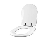 IDROTOP Copriwater per Cesame Sintesi in Legno come Originale, Bianco | Made in Italy, Forma a D, 46.5x35.4 cm, Poliestere Lucido, Cerniera Tubetto