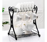 IDRRSPCP Set Tazzine Da Caffè, Tazze Da Caffè, Set Di Tazze E Piattini In Ceramica Da Tè In Porcellana Da 15 Pezzi, Con Bricco for Il Latte E Zuccheriera Servizio Di Nozze for Adulti