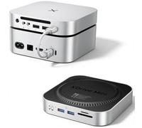 iDsonix Dock Mac mini M4 con alloggiamento SSD M.2 NVMe/SATA, 2 x USB-A 10 Gbps, 2 x USB-A 5 Gbps, slot per schede TF/SD, connettore audio da 3,5 mm, docking station per Mac mini M4/M4 Pro - M4D1