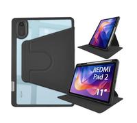 idudao Custodia Cover per Xiaomi RedMi Pad 2 11 pollici 2025,360 rotazione multi-angolo trasparente Indietro Case per tablet con portapenne, nero