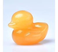 IDUTQUMW 1.2" Stone Cute Duck Statue Yellow Jade Crystal Carving Creative Fairy Tale Fun Decoration Craft Gift Ornament (Size : 2pc)