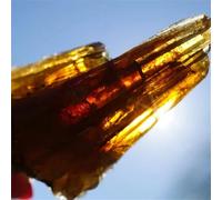 IDUTQUMW 1 Pezzo da 100-200 g + Grado raro Ambra Calcite Cluster Multicolore a Strisce Texture Foro di Rocca