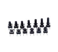 IDUTQUMW 100PCS 6x6x6 Tact Toggle Switch Micro-Power Four Pins Black Buttons DC12V 0.1A AC250 V (50Hz) /MIN