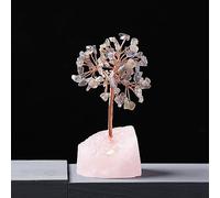 IDUTQUMW 1PC Crystal Rubble Fortune Tree Rough Flower Irregular Rose Quartz Raw Stone Base Home Decoration (Color : Labradorite R)