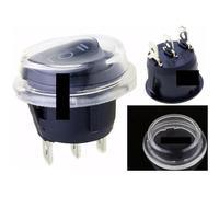 IDUTQUMW 1PCS KCD1-2 22MM Black 3Pins ON-off-ON Latching Rocker Switch Power Circular Switch 6A 250VAC 10A 125VAC And cap