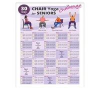 IDUTQUMW Accessible Yoga for Older Adults Poster - Chair Pose Sequence Chart, Health & Wellness Wall Decor for Home(Unframed,08x12inch(20x30cm))