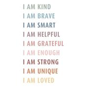 IDUTQUMW Affirmations Wall-Art, I Am Kind Brave Motivational Quotes Canvas Print for Classroom Nursery Decor, Inspirational for Teens(Framed,12x18inch(30x45cm))