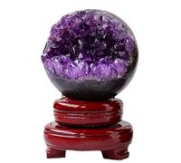 IDUTQUMW Amethyst Druzy Geode Crystal Ball Gemstone Sphere Stone Figurine for Divination Home Office Decor Gifts for Friends,7.5-8cm