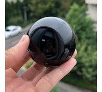 IDUTQUMW Beautiful Black Obsidian Sphere Crystal Ball Stone Carving Craft for Divination Home Decor (Color : approx 6cm, Size 1pcs)