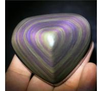 IDUTQUMW Beautiful Cats Eye Obsidian Quartz Crystal Heart Shaped (Size : About 3cm)