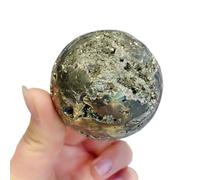 IDUTQUMW Beautiful Pyrite Sphere Stone Ball Crystal Quartz Ornaments (Size : 600-650g)