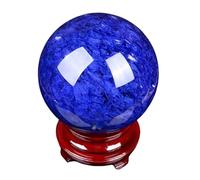 IDUTQUMW Blue Crystal Ball Melting Quartz Sphere with Stand Magic Sculpture Figurine Decoraive Home Decor Table Craft,180mm/7.1in