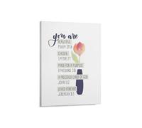 IDUTQUMW Canvas Poster Psalm 139 14, Inspirational Bible Quote Wall Art, “Wonderfully Made” Scripture Print for Living Room, Bedroom, Office(Framed,12x18inch(30x45cm))