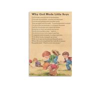 IDUTQUMW Children's Wall Art Print: Why God Made Little Boys Inspirational Poem Poster - Nursery Decor, Boy's Room Art, Playroom or Bedroom Decoration(Unframed,12x18inch(30x45cm))