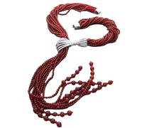 IDUTQUMW Collana lunga lariat a 8 fili di agata rossa Pendente con pavé di zirconi cubici 19''