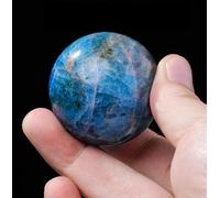 IDUTQUMW Crystal Stone Sphere with Stand,Blue Apatite Quartz Ball,Small Polished Gemstone Gift for Home or Office,60~65mm