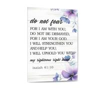IDUTQUMW Isaiah 41:10 Do Not Fear Canvas Wall Art, Modern Christian Scripture Print, Inspirational Decor & Baptism Gift(Framed,16x24inch(40x60cm))