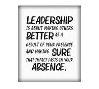 IDUTQUMW Leadership Motivational Print - Making Others Better Quote on Canvas, Uplifting Wall Art for Executive Office, Conference Room, or Living Space(Framed,16x24inch(40x60cm))