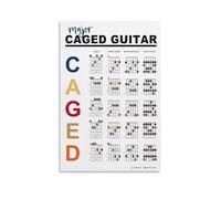 IDUTQUMW Learn the Guitar CAGED System - Complete Chord & Scale Theory Poster - Visual Fretboard Guide for Music Theory, Practice Room or Lesson Studio Decor(Unframed,08x12inch(20x30cm))