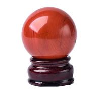 IDUTQUMW Red Jasper Crystal Ball with Stand, Gemstone Sphere,Quartz Stone Polished Ornaments for Fengshui Divination Home Decoration Photography,40mm
