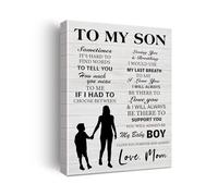 IDUTQUMW Rustic Inspirational Wall Art for Son, ‘Forever and Always’ Love Quote Canvas Print, Gift From Mother for Bedroom Office Decor(Unframed,12x18inch(30x45cm))