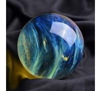 IDUTQUMW Smelting Yellow Red Crystal Ball with Stand, Quartz Gemstone, Stones Crystals for Feng Shui Divination Home Decoration,13cm/5.1in