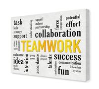 IDUTQUMW Teamwork Makes the Dream Work Canvas Wall Art - Motivational Office Decor, Inspirational Print for Conference Room, Corporate Gift, or Home Office(Unframed,12x18inch(30x45cm))