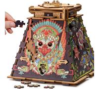 iDventure Puzzle a forma di piramide con puzzle Jigsaw Puzzle - Escape Room Gioco - Confezione regalo - Scrigno del tesoro - Puzzle in legno 3D - Puzzle sequenziale per adulti - Regalo di denaro -