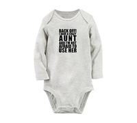 iDzn Bambini Back Off! I Have A Crazy Aunt And I'm Not Afraid to Use Her Divertenti Tutine, Body per Neonato, Tute per Neonato, Tute Intere Lunghe per Bambini da 0 a 12 Mesi