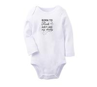 iDzn Bambini Born to Rock Just Like My Daddy Divertenti Tutine, Body per Neonato, Tute per Neonato, Tute Intere Lunghe per Bambini da 0 a 12 Mesi